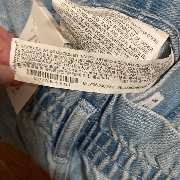 NWT Zara Paperbag denim Jean high waist shorts 00 - Picture 8 of 9